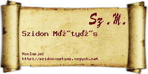 Szidon Mátyás névjegykártya